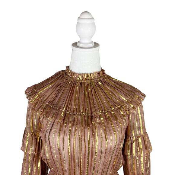 Ulla Johnson Averil Mini Dress 0 Pink Gold NEW - Picture 7 of 13